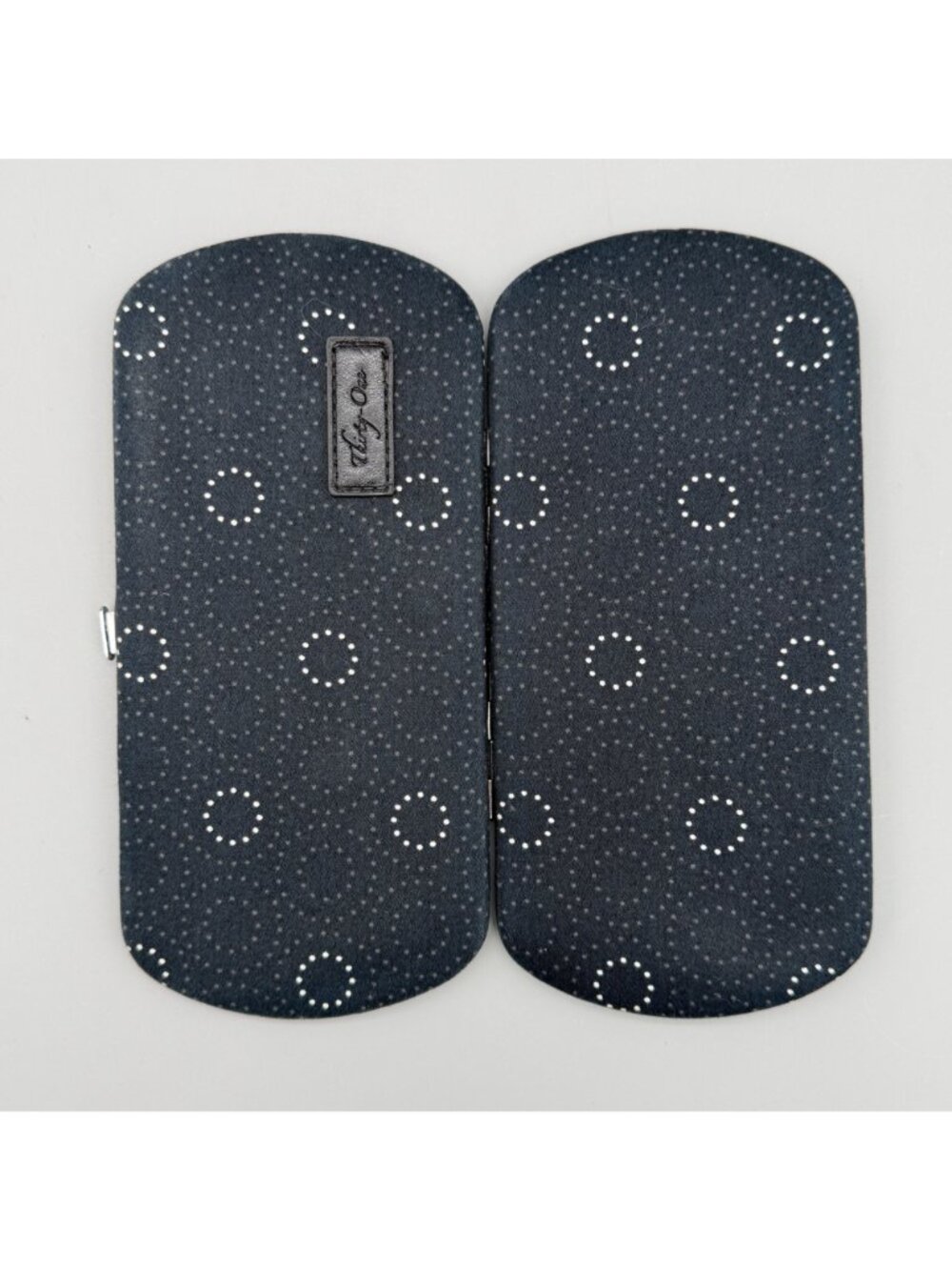 Thirty-One Black Hard Case Wallet White Dot Circle Design Snap Closure Clutch - Picture 7 of 9